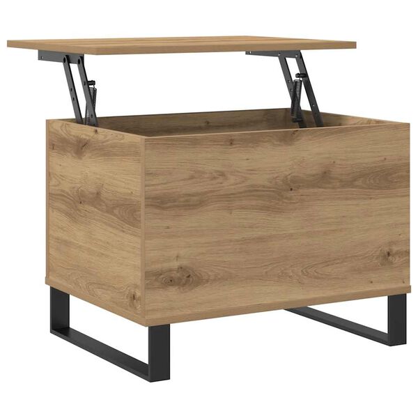vidaXL Table basse ch&ecirc;ne artisanal 60x44,5x45 cm bois d'ing&eacute;nierie