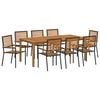 vidaXL Ensemble de salle &agrave; manger pour jardin 9 pcs Noir