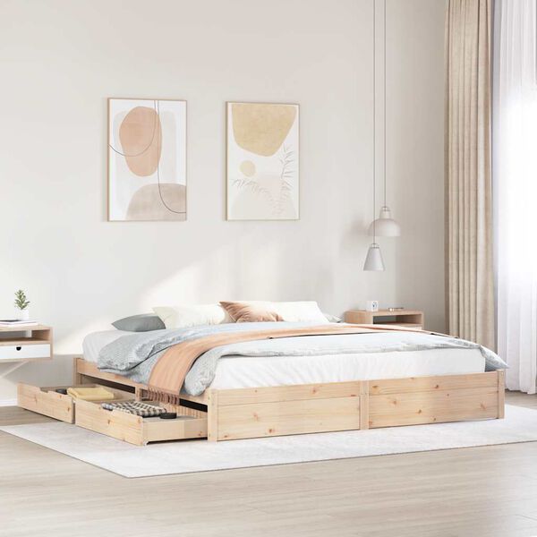 vidaXL Cadre de lit sans matelas 200x200 cm bois massif de pin