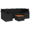 vidaXL Ensemble de canap&eacute; de jardin 7 pc Noir polyrotin