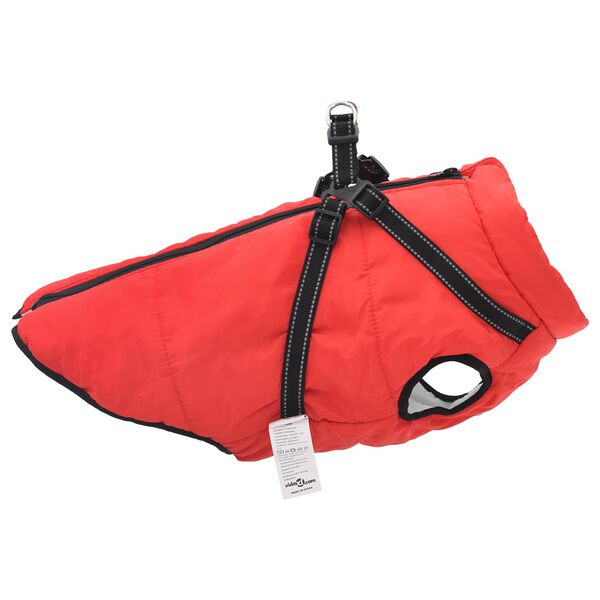 vidaXL Manteau pour chien avec harnais Rouge 3XL Fleece et Polyester