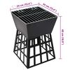 vidaXL Foyer et barbecue 2 en 1 34x34x48 cm Acier