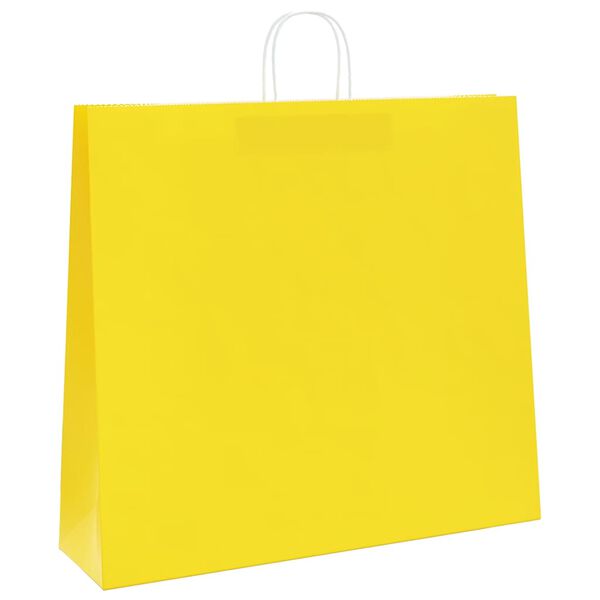 vidaXL Sacs en papier 50 pcs avec poign&eacute;es jaune 54x15x49 cm