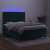 vidaXL Sommier &agrave; lattes de lit avec matelas LED Vert fonc&eacute; 140x190 cm