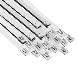 vidaXL Attache de c&acirc;ble 25 pc 7,9 x 450 mm Argent&eacute;