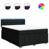 vidaXL Sommier &agrave; lattes de lit avec matelas Noir 140x190 cm Tissu