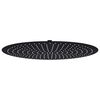 vidaXL Pomme de douche pluie Acier inoxydable 50 cm Ronde Noir