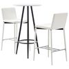 vidaXL Ensemble de bar 3 pcs Similicuir Blanc