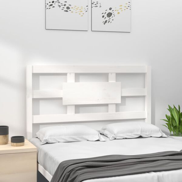 vidaXL T&ecirc;te de lit Blanc 95,5x4x100 cm Bois massif de pin