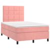 vidaXL Sommier &agrave; lattes de lit avec matelas rose 120x190 cm velours