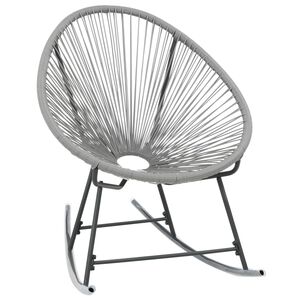 vidaXL Chaise &agrave; bascule d'ext&eacute;rieur forme de lune Gris R&eacute;sine tress&eacute;e