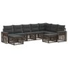 vidaXL Ensemble de canap&eacute; de jardin 9 pcs Gris et Gris fonc&eacute; polyrotin