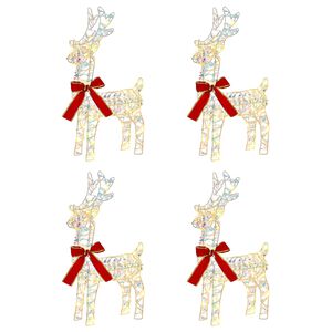 vidaXL Renne de No&euml;l 4 pc 160 LED Blanc chaud