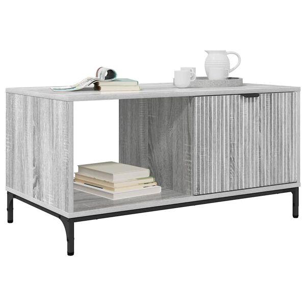 vidaXL Table basse Gris Sonoma 90 x 49 x 46 cm Bois d'ing&eacute;nierie