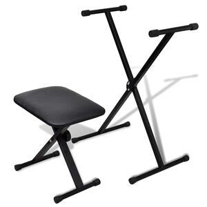 vidaXL Ensemble de tabouret et support r&eacute;glable de piano