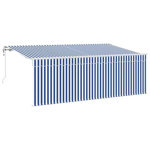 vidaXL Auvent r&eacute;tractable Bleu et Blanc 400 x 200 cm