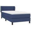 vidaXL Sommier &agrave; lattes de lit avec matelas Bleu 80x200 cm Tissu