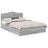 vidaXL Lit de Rangement Gris Sonoma 160 x 200 cm Bois d'ing&eacute;nierie