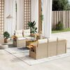vidaXL Salon de jardin avec coussins 6 pcs beige r&eacute;sine tress&eacute;e