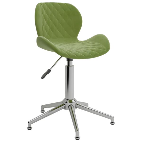 vidaXL Chaises pivotantes &agrave; manger lot de 6 vert clair velours