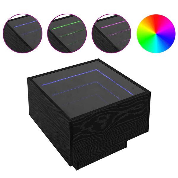 vidaXL Table basse Ch&ecirc;ne noir 40 x 40 x 30 cm Bois d'ing&eacute;nierie