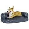 vidaXL Lit pour chien ergonomique Mousse Bleu foncé 88x65cm Similicuir