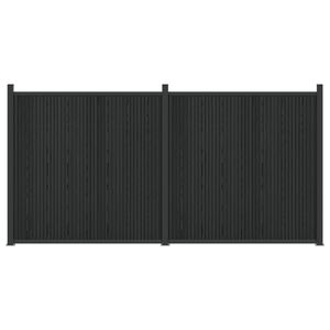 vidaXL Panneau de cl&ocirc;ture 2 pcs WPC et Aluminium Noir