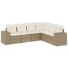 vidaXL Salon de jardin avec coussins 6 pcs beige r&eacute;sine tress&eacute;e