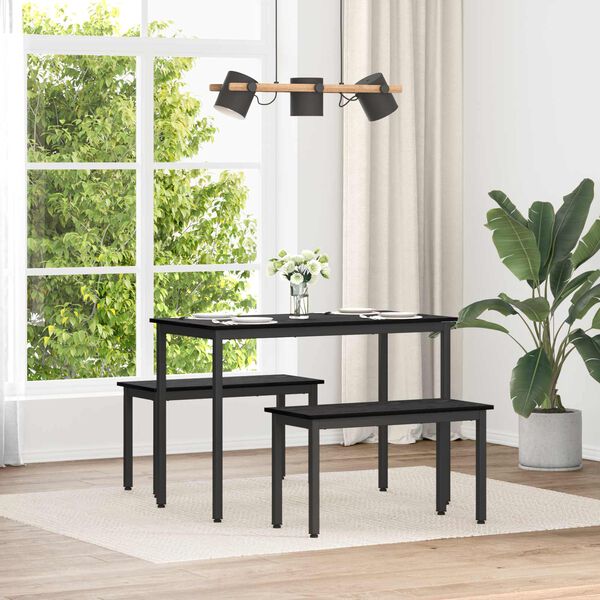 vidaXL banc Ch&ecirc;ne noir 80 x 35 x 45 cm Bois d'ing&eacute;nierie