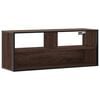 vidaXL Meuble TV ch&ecirc;ne marron 100x31x39,5cm bois d'ing&eacute;nierie et m&eacute;tal