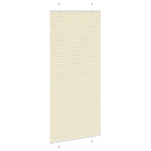 vidaXL Store pliss&eacute; cr&egrave;me 85x200 cm largeur du tissu 84,4 cm polyester