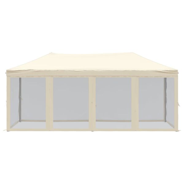 vidaXL Tente de r&eacute;ception pliable avec parois Cr&egrave;me 3x6 m