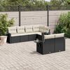 vidaXL Salon de jardin 7 pcs avec coussins noir r&eacute;sine tress&eacute;e