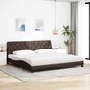 vidaXL Lit avec matelas marron fonc&eacute; 200x200 cm tissu