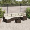 vidaXL Salon de jardin 8 pcs avec coussins marron r&eacute;sine tress&eacute;e