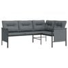 vidaXL Canap&eacute; d'angle de jardin anthracite acier et textil&egrave;ne