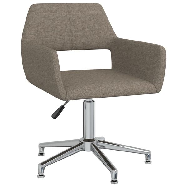 vidaXL Chaise pivotante de salle &agrave; manger Taupe Tissu