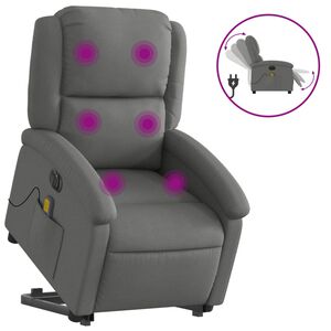 vidaXL Fauteuil inclinable de massage &eacute;lectrique Gris fonc&eacute; Tissu