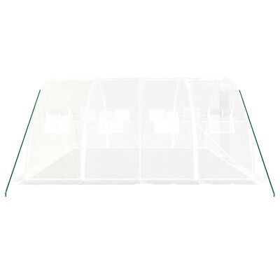 vidaXL Serre avec cadre en acier blanc 16 m² 4x4x2 m