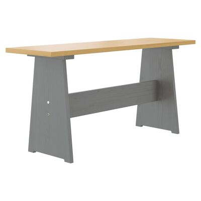 vidaXL Table à manger et banc REINE marron miel gris bois pin solide