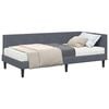 vidaXL Cadre de lit d'angle avec matelas 2 pc Gris fonc&eacute; 100 x 200 cm