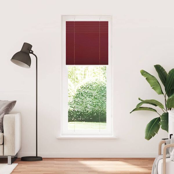 vidaXL Store pliss&eacute; rouge bordeaux 75x200 cm largeur du tissu 74,4 cm