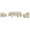 vidaXL Ensemble de canapés 4 pcs avec repose-pied crème tissu