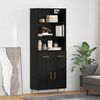 vidaXL Haut Armoire Ch&ecirc;ne noir 69,5 x 34 x 180 cm Bois d'ing&eacute;nierie
