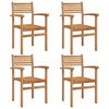 vidaXL Chaises empilables de jardin 4 pcs Marron 55,5 x 55,5 x 90 cm