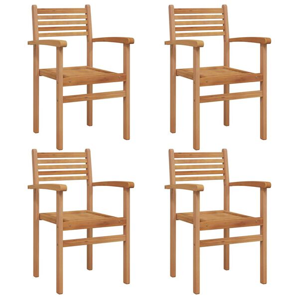 vidaXL Chaises empilables de jardin 4 pcs Marron 55,5 x 55,5 x 90 cm