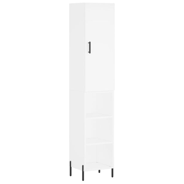 vidaXL Buffet haut Blanc 34,5x34x180 cm Bois d'ing&eacute;nierie