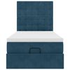 vidaXL Cadre de lit ottoman avec matelas bleu fonc&eacute; 100x200 cm velours