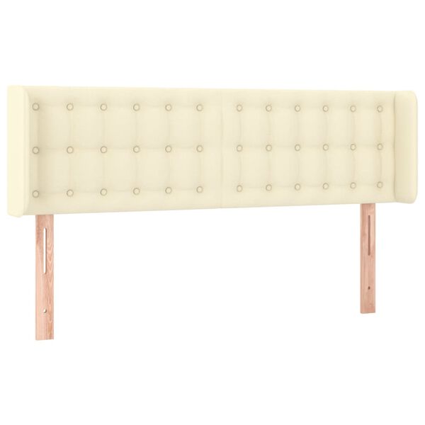 vidaXL T&ecirc;te de lit avec oreilles Cr&egrave;me 147x16x78/88 cm Similicuir