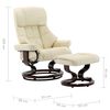 vidaXL Fauteuil inclinable et repose-pied cr&egrave;me similicuir bois courb&eacute;